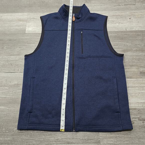 Izod Vest Navy Blue Multi Front Pockets Full Zip Sleeveless Collard Vest Men's - Picture 7 of 8